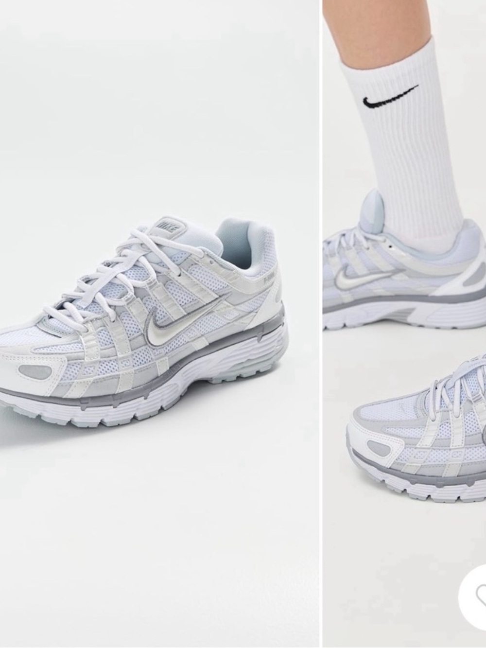 Nike Women's Light White and Gray Mesh Sneakers